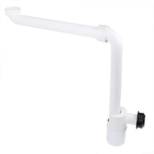 Sink Drain P-Trap, Adjustable Washbasin Drain Pipe, Self-Cleaning Rotatable Waste Trap Anti-Odour Tube For Bathroom Disposal(White)