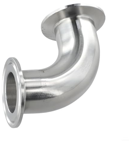 Sanitär-90-Grad-Winkelverschraubung, Tri-Klemmhülsen-Rohrverbinder, 304 Edelstahl-Rohrbogen für Brauerei, Getränke, pharmazeutische Anwendungen (32 mm)