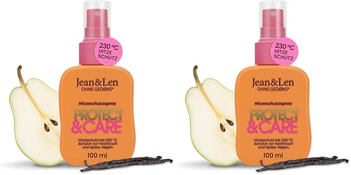 Jean & Len Hitzeschutzspray Protect & Care, schützt das Haar bis 230 °C vor Haarbruch & Spliss, sorgt für geschmeidiges Haar, ohne Silikone & Parabene, vegan Heat Protection Spray, 100 ml
