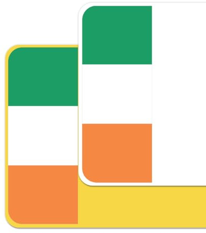 Ireland Car Number Plate Adhesive Stickers for Decorative Purposes – Irish National Flag Badge Decal – Proud Heritage Car Vinyl Skin – Premium, Bubble Free & Easy Application – Set of 2 (F&R) (IRL)
