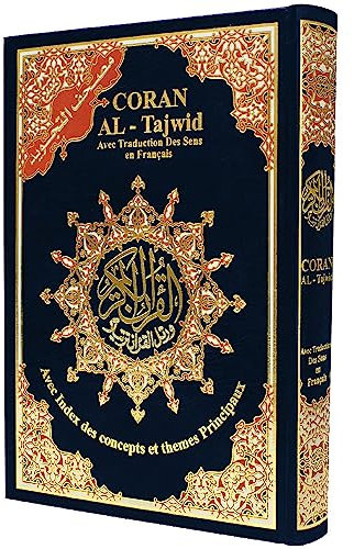 Tajweed Coran – Traduction et sujets français, taille : 17 × 24 cm – Noir