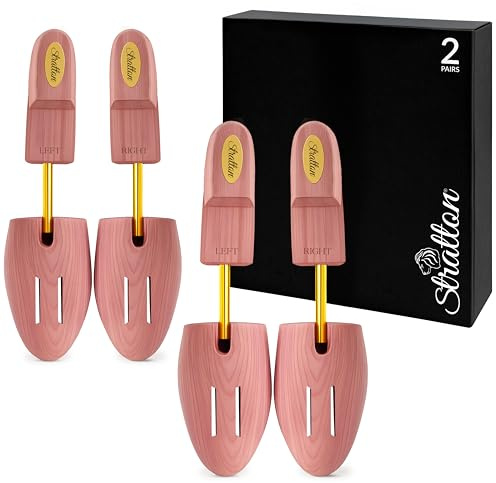 Stratton MEN'S CEDAR SHOE TREE 2-PACK (for 2 pairs of shoes) (Medium, 2 Pairs, Full Toe)