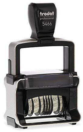 Datumstempel Trodat Professional 5466/PL custom (56x33 mm - 4 Zeilen) mit Textplatte