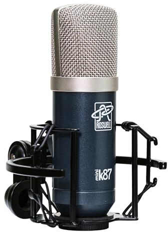 Roswell Pro Audio Mini K87 - Condensador de estudio de diafragma grande fabricado con componentes de primera calidad, sintonizado a mano, montado en California, ideal para voz en off, voz y guitarra