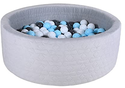 Knorrtoys 68196 - Bällebad soft - Cosy geo grey - 300 Bälle creme/grey/lightblue