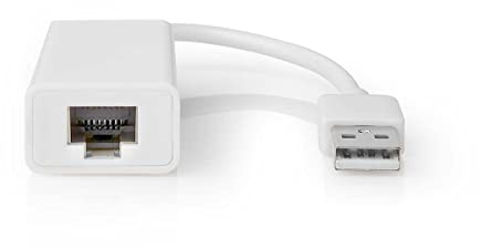 Adaptateur Réseau USB - USB 2.0-100 Mbps - USB-A Male - Prise RJ45 Femelle - 0.20m - Rond - Plaqué Or/Nickelé - Cuivre - Blanc - Boîte