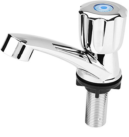 Becken Wasserhahn Einhand Wasserdüse Kaltwasser Wasserhahn, moderne Single Wasserhahn Waschbecken Zubehör Chrom Finish Wasserhahn für zu Hause Badezimmer Waschbecken Küchenbecken(Verschlussgriff)