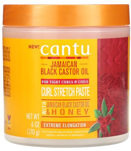 CANTU - Jamaican Black Castor Oil Curl Stretch Paste - Mit Honig für definierte Locken - Feuchtigkeitsspendend und stärkend - Lockenpflege - 170 ml