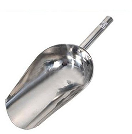 Paletta per ghiaccio in acciaio inox con tramoggia per farina e caffè