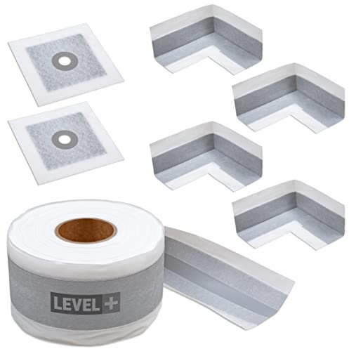 Bandset Dichtset Dichtband, Elastische Zone, Dichtecken Ausdehnbar, Wandmanschetten, Abdichtung für Innen Außen, Bad, Balkone Set EZ1