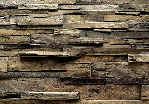 murando - Fototapete Premium-Vlies Holzoptik 350x256cm - Foto Tapete Wohnzimmer Moderne Vliestapete XXL Wandtapete Motivtapeten Bildtapete 3d Effekt Wand Dekoration Flur Holz Bretter braun