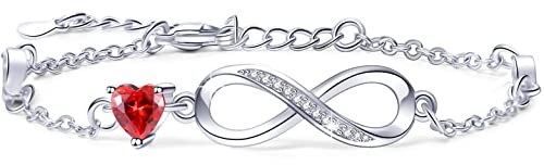 Tusuzik Regalo Dia De La Madre Regalos Mama, Pulsera para las Mujeres de Plata Esterlina 925 Infinity Pulseras Joyería Regalos para Mujeres Esposa