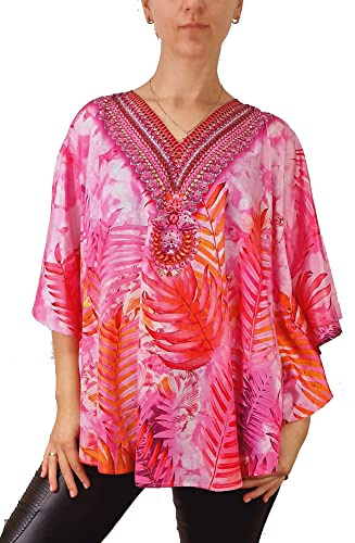 Mimosa Women Kaftan Tunic Top Loose Fit Blouse Beachwear Floral Animal Print