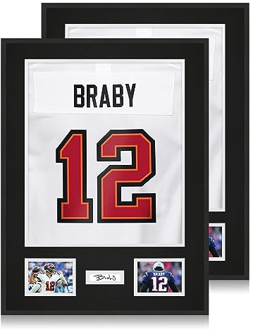 CCDCC Lot de 2 présentoirs en jersey d'aluminium léger et durable avec tapis, tableau d'affichage, plexiglas incassable et kit de suspension pour maillot de football, baseball, football, hockey