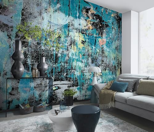 Newroom Vliestapete [ 2,7 x 4m ] großzügiges Motiv - kein wiederkehrendes Muster - nahtlos große Flächen möglich - Tapete Graffiti Farbe Abstrakt Made in Germany