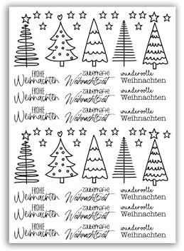 Rub on Sticker verschiedene Motive Weihnachten zur Auswahl - Format Din A5 (M150)