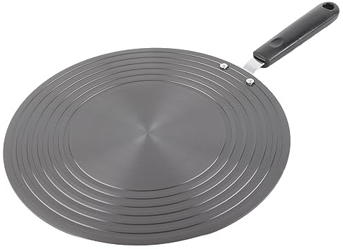 Induktion Adapterplatte mit Abnehmbar Griff, 24cm/28cm 6mm Dick Edelstahl Hitze Diffusor Platte Zwischenplatte Hitzeverteiler Ringplatte Adapter für Gas, Elektro, Induktions Kocher(24cm)
