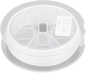 equlup 20lb/9,07kg 50m/164.04ft Ligne de Préparation Non Cirée pour Pêche à Mouche, Ligne de Pêche Tressée Lisse à 8 Brins Fil de Tension Solide pour Pêche, La Suspension et L'artisanat (Blanc)