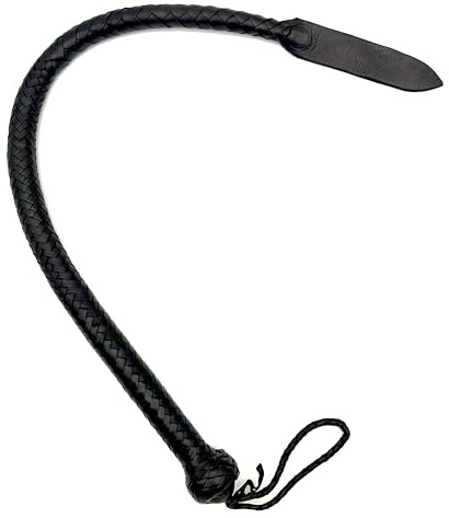 Generisch Heavy Bullenlederpeitsche Bullwhip mit flachem Lederschlag in Schwarz, Braun in der Größe 3FT (Schwarz)