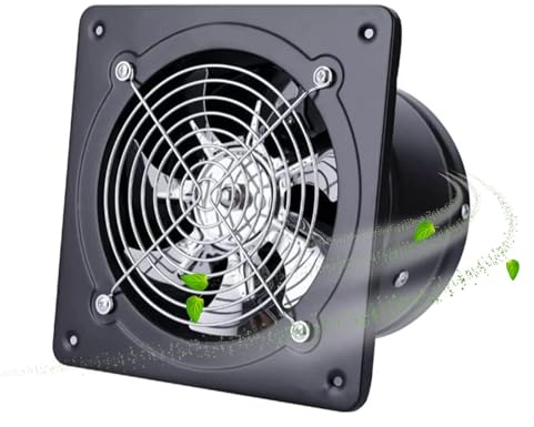 EUNEWR Ventilatore di scarico Ø 100 mm, 4 con valvola di ritorno, 140 m³/h 25 W, silenzioso, per casa, bagno, cucina, garage (nero)