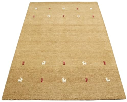 Compatible with Orient Teppich 100% Wolle 160X230 cm Gold Orange Handarbeit Handgetuftet T932