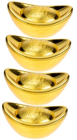 CHILDWEET 4stücke Box Yuanbao Bonbon-etui Dekorativer Chinesische Reichtum Kunststoff Barren Form Candy Boxen Schatz-bonbon-box