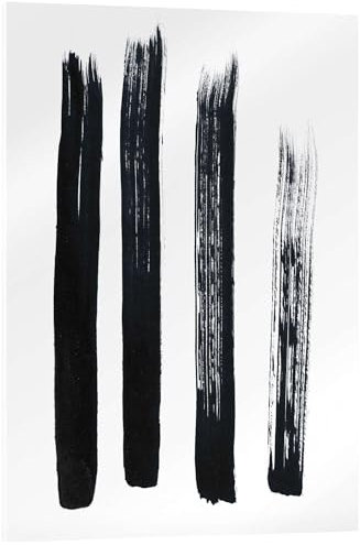 Posterlounge Abstrakte Pinselstriche Acrylglasbild 20 x 30 cm Schwarz-Weiß Linien Wanddeko
