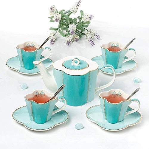 WOTZOV Teeservice aus Porzellan, Nachmittagstee-Sets mit Keramik-Blumen-Teeservice, Nachmittagstee-Tasse und Untertasse, Haushaltswasserset