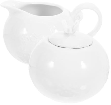 Amosfun Set Di 2 Teiere E Zuccheriere in Ceramica in Stile Farfalla Vintage Per La Decorazione Della Casa