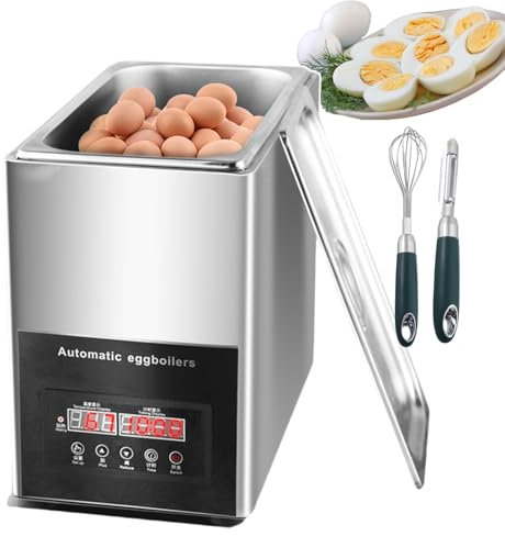 forplubossmmp Cocedor De Huevos Eléctrico Comercial con Cilindro Interior De 9L, Vaporizador De Huevos De 30 A 90°C, Dispositivo Automático para Hacer Tortillas, Máquina De Huevos De Aguas Termales
