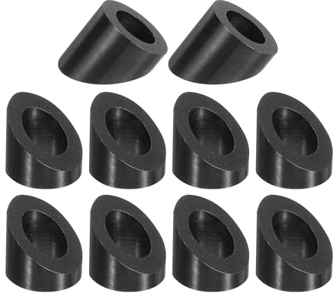 sourcing map Lot de 20 rondelles biseautées de 0,95 cm, angle de 37 degrés, rondelle coudée en acier inoxydable T316 pour câble, balustrade, extrémités d'escalier, poteaux en bois et métal, noir