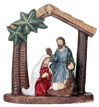 Presepe di Natale – Stalla con personaggi della Natività – Decorazioni natalizie