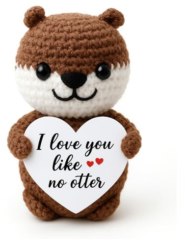 GGUFAY Orsetto Ti Amo Peluche Lavorata a Maglia, Regalo Romantico con Carta Moneta d'Amore, Abbraccio Tascabile per Anniversario