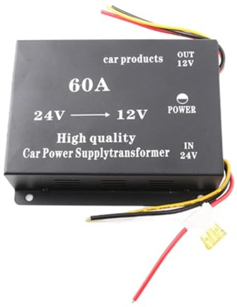 Mcclellanty Riduttore di Potenza Audio per Camion per Auto Convertitore di Riduzione di Tensione da 24 V A 12 V 60 A