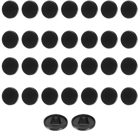 QUARKZMAN 30 Stück Knöpfe 12mm Metall Flache Buttons zum Annähen Runde Bastelknöpfe für Bekleidung Hosen Mantel Jacken Blazer Hemd Anzüge Dekorieren Handwerk Selber Machen, Matt Schwarz