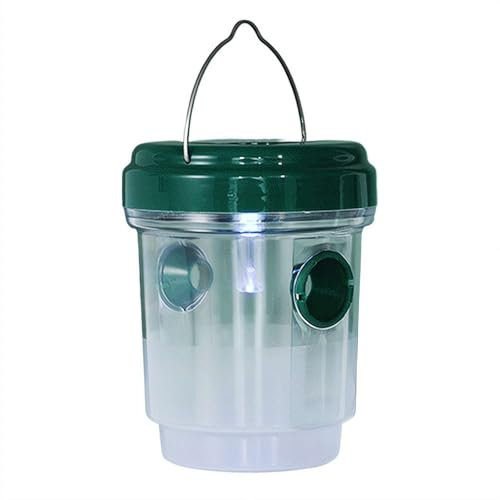 YUYQAQ Wasp Traps Outdoor Hanging, Solar Bee Trap for Outside, Wasp Trap Bee Insect Yellow Jacket Hornet Killer, Solar Powered Hornet Trap for Garden Patio Backyard
