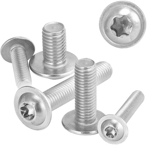10 Stück Linsenkopfschrauben mit Flansch und Innensechsrund M6x18 Edelstahl A2 ISO 7380-2 Vollgewinde TORX Flachkopfschrauben WIBTEC®
