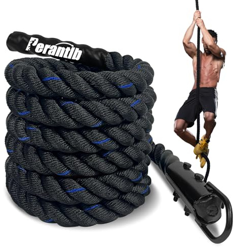100% Polyester Climbing Rope with Hooks - Heavy Duty 1000LBS Load Capacity, 1.5inch Diameter, 10,15,20,25,30,50ft Length for Outdoor Rock Climbing, Rescue & Escape (10ft)