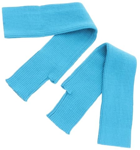 BESPORTBLE 1 Paar Winterhandschuhe Armstulpen mit Daumenloch Armwärmer mit Daumenloch Handschuhe stricken gestrickt Armwärmer aus Wolle lange fingerlose Handschuhe Garn Blue