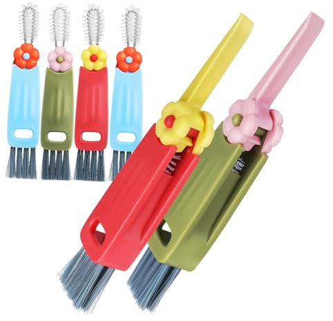 WRITWAA 6 Piezas Cepillo De Limpieza Multifunción Limpiadores De Colores Herramientas para Limpiar Grietas De Tazas Fregar Abertura Botellas Pincel Brecha Páginas