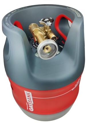 ZaTeChS LPG gasflaska 11 kg med OPD-ventil DISH adapter för säker LPG-fyllning – tankanslutning 3/4 tum för laglig påfyllning av dubbelventilflaskor