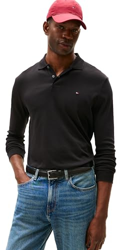 Tommy Hilfiger Herren Long Sleeve Casual Polo Shirts in Regular Fit with Liquid Cotton Lässiges Langarm-Poloshirt in normaler Passform mit flüssiger Baumwolle (1er Pack)