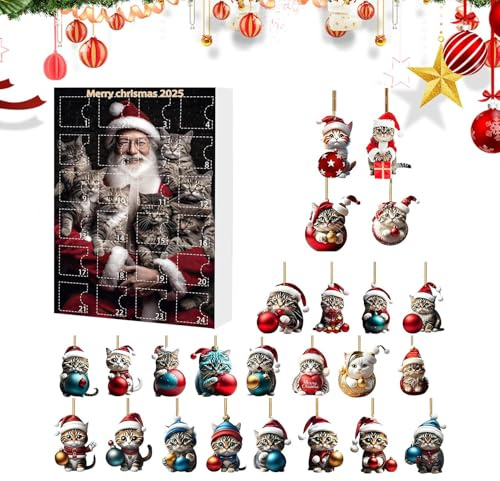 Calendrier De L Avent Pour Noel 2025 - Chat 2025 Jouet de l'Avent pour Enfant | Decorations De Noel Pour Femme Amis