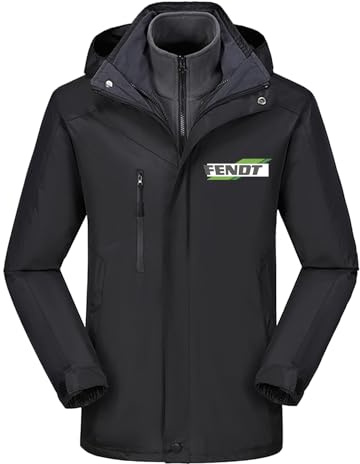 ARMAAN 3-in-1 Wasserdichte Jacke Herren, Outdoor Winddichte Jacke, Warmer Windschutzmantel für FENDT, Ski- und Wanderjacken, Regenjacke Sportbekleidung zum Klettern,Black-3x_l