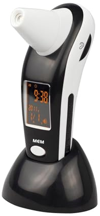 Ravencourt Living Talking Ear & Forehead Thermometer with Voice Output – Dual Mode Digital Thermometer for Adults & Kids, LED Indicator, Memory Recall, Washable Sensor Tips, Large Buttons & Cradle