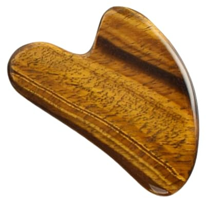 ROMISBABA Tigerauge Massage Scraping Board Leicht Braunes Gua Sha Massagegerät mit Glatten Kanten Fördert Durchblutung und Hautverjüngung Robustes Gesichts Körperscraping Tool für Gesunde