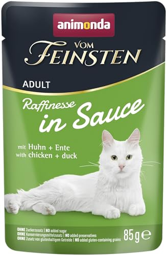 animonda Vom Feinsten Alimento para Gatos en Salsa con Pollo y Pato (24 x 85 g), Comida húmeda con taurina y Vitamina D3, sin azúcar ni conservantes añadidos