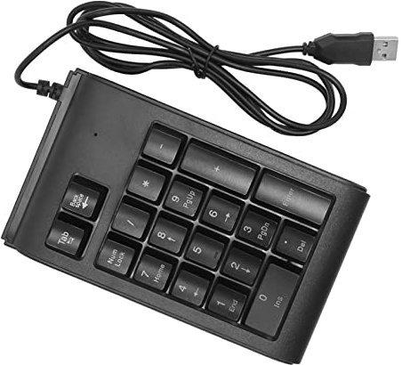 Tomantery Teclado Numérico con Retroiluminación RGB con Cable USB Ergonómico para Computadora Portátil Portátil para Viajes de Negocios ABS Azul, Morado, Rojo (Negro)