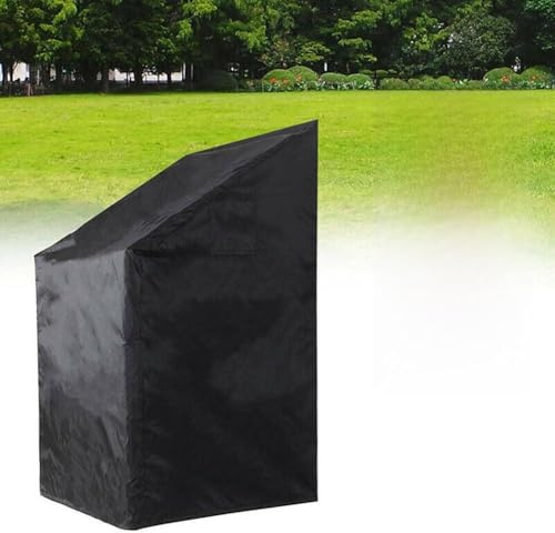 URPIZY Copertura impermeabile per mobili da giardino, sedie impilabili e barbecue, copertura protettiva in tessuto Oxfürd, nero, 70 x 70 x 125 cm