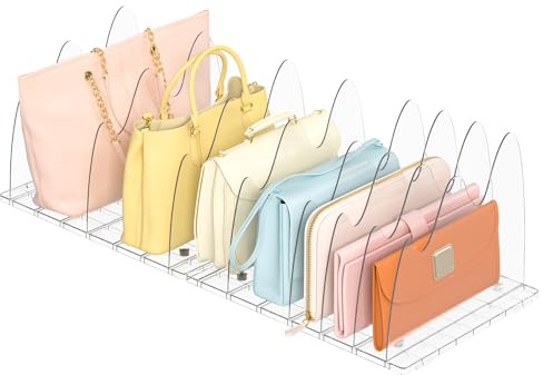 Oaioya 8 Piezas Separadores de Estante Transparentes en Pet con Diseño Nubes, 31.8 x 24 cm, Organizador Ajustable para Bolsos, Libros y Ropa, Armarios, Librerías y Organización del Hogar
